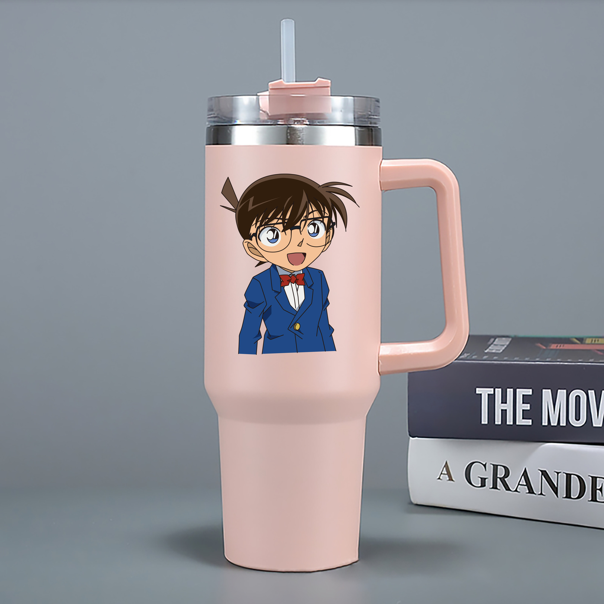 （画像用） 名探偵コナン 江戸川 コナン Detective Conan Conan Edogawa 1200mL車用タンブラー - クリスタルステッカー（プラスチックストロー付き）